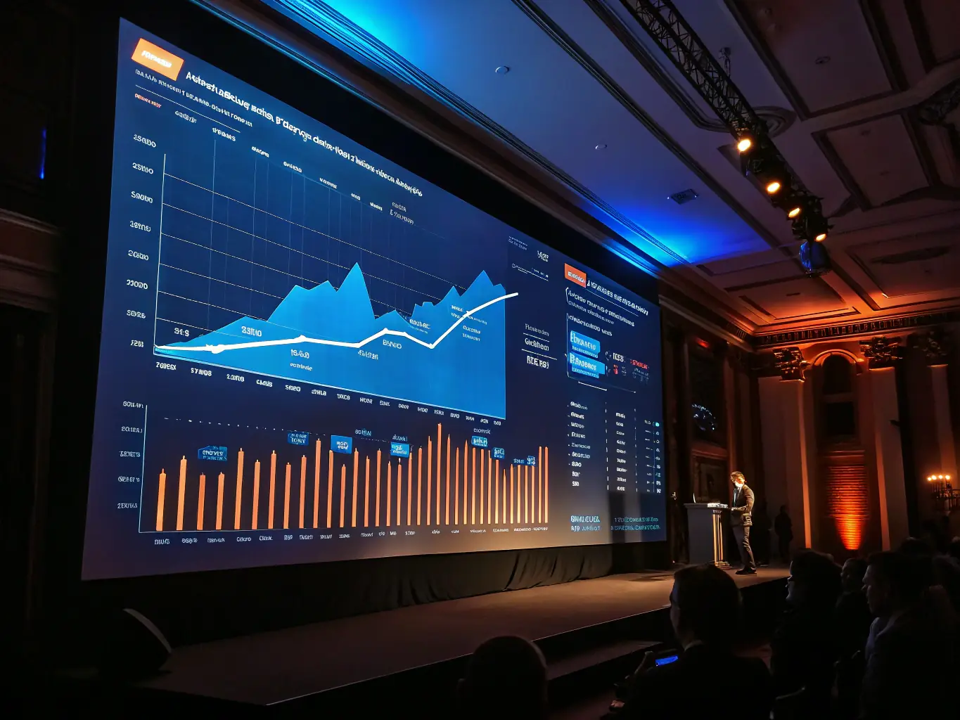 A graph showing business growth and improved HR metrics, illustrating the positive impact of strategic HR management on a company's success.